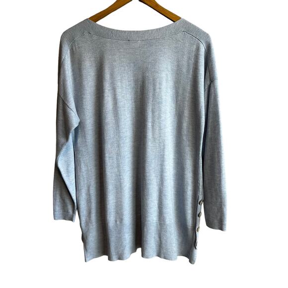 Chico's Lightweight Sweater with button detail Blue M or Size 1 - Picture 5 of 8